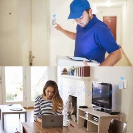 Aigostar - Campanello con presa wireless 230V bianco