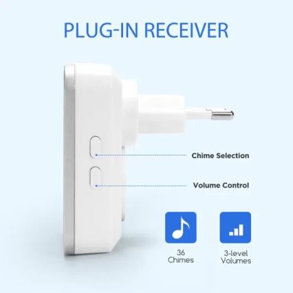 Aigostar - Campanello con presa wireless 230V bianco