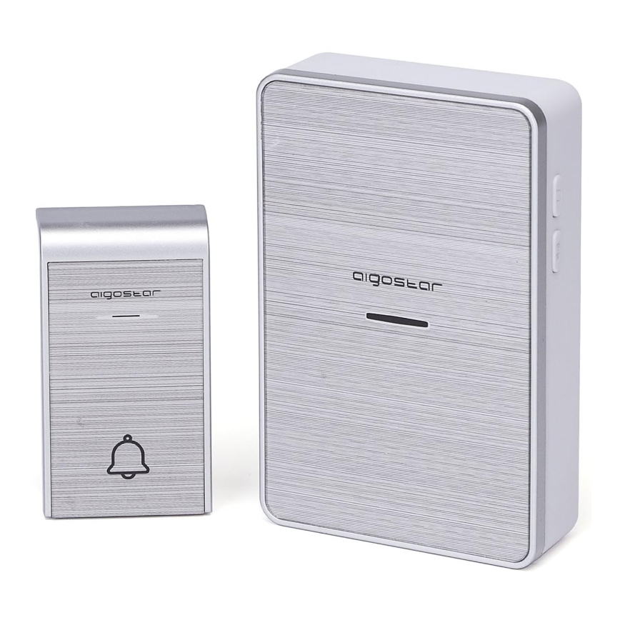 Aigostar - Campanello wireless 3xAA IP44 argento