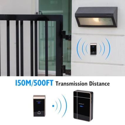 Aigostar - Campanello Wireless 3xAA IP44 nero/rame