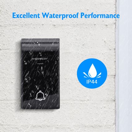 Aigostar - Campanello wireless con spina integrata 230V/12V IP44 bianco/nero