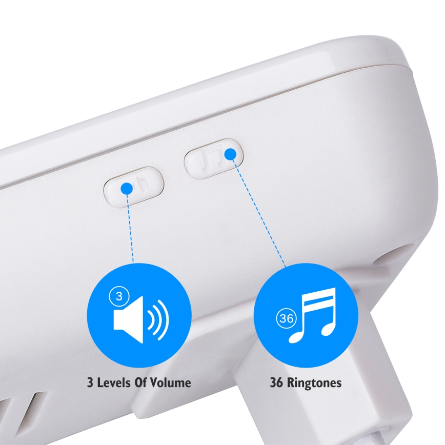 Aigostar - Campanello wireless con spina integrata 230V/12V IP44 bianco/nero