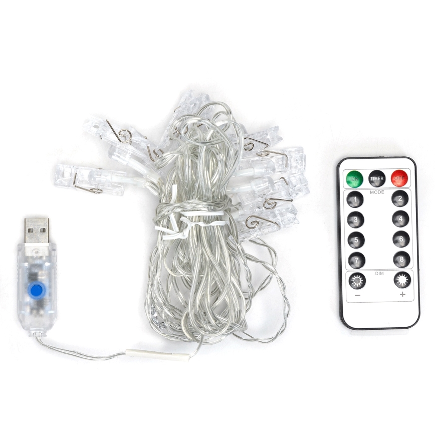 Aigostar - Catena decorativa a LED 80xLED/5W/USB 13 m bianco caldo