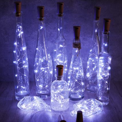 Aigostar - Catena decorativa a LED con tappo per bottiglia 20xLED/3xLR44 2m bianco freddo