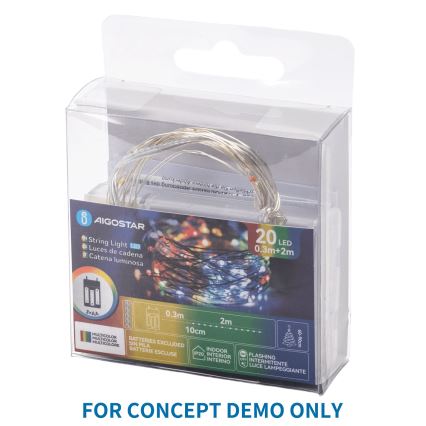 Aigostar - Catena decorativa a LED con tappo per bottiglia 20xLED/3xLR44 2m bianco freddo