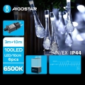 Aigostar - Catena decorativa da esterno LED 100xLED/8 funzioni 13m IP44 bianco freddo