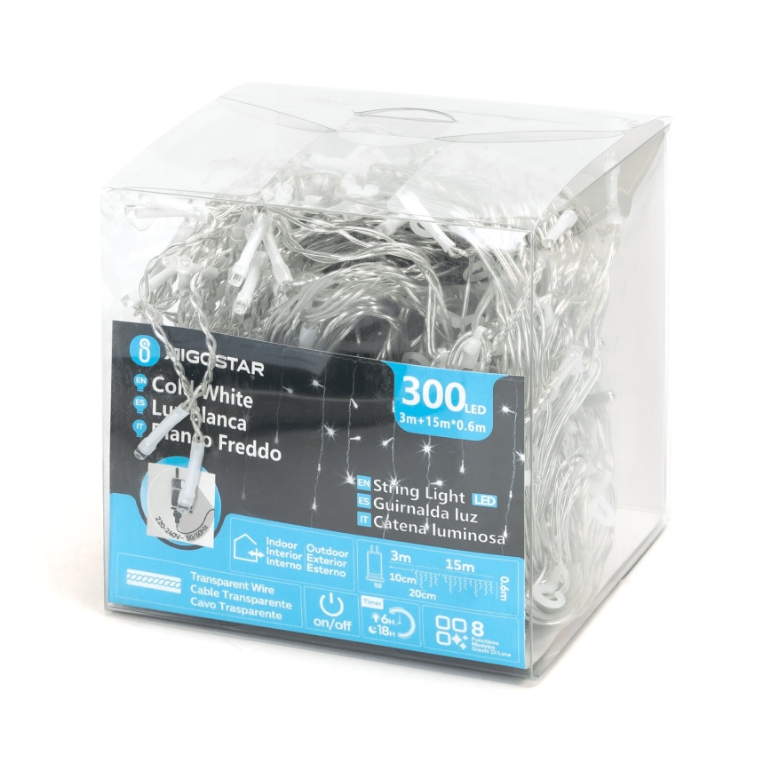 Aigostar - Catena decorativa da esterno LED 75xLED/6W/230V 15x0,6m IP44 bianco freddo