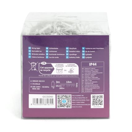 Aigostar - Catena decorativa da esterno LED 75xLED/6W/230V 15x0,6m IP44 bianco freddo