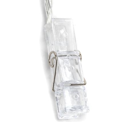 Aigostar - Catena decorativa LED con mollette 20xLED/3xAA 3,3m bianco caldo