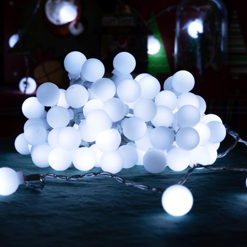 Aigostar - Catena luminosa decorativa LED per esterni 50xLED/8 funzioni 5 m IP44 bianco freddo