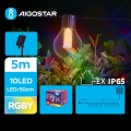 Aigostar - Catena decorativa solare a LED 10xLED/8 funzioni 5,5m IP65 multicolore