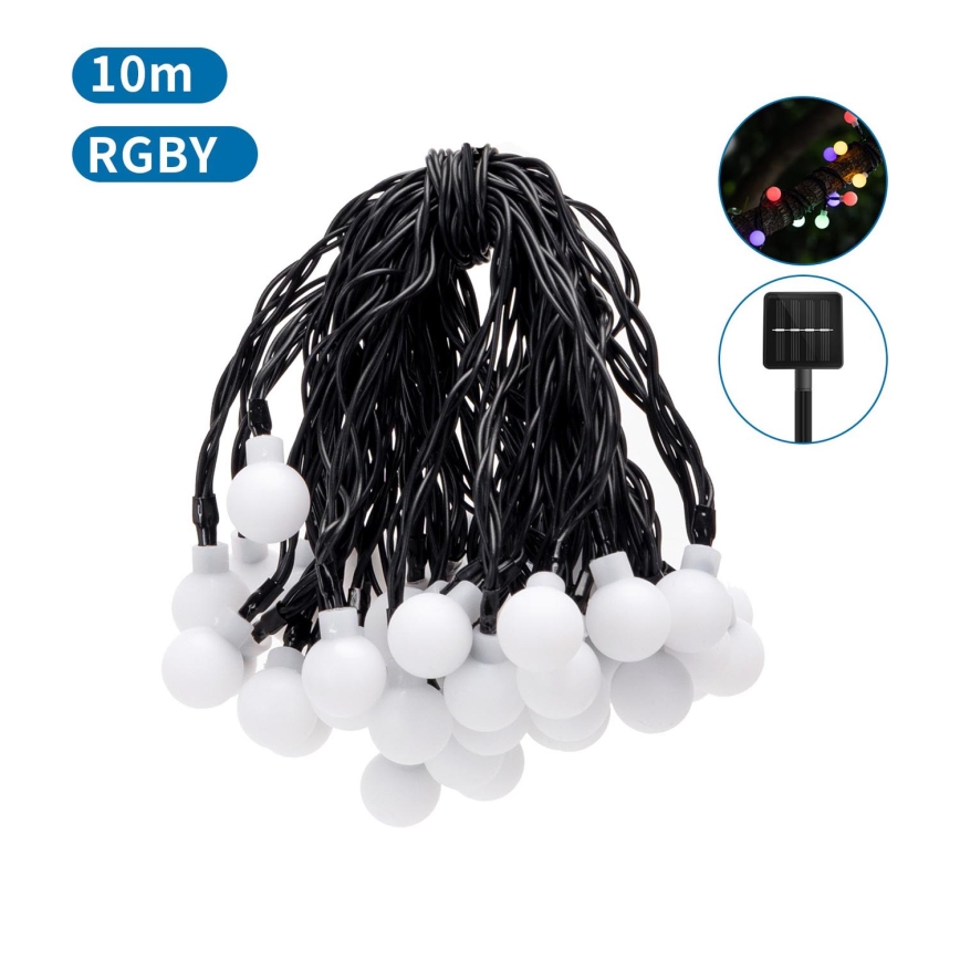 Aigostar - Catena decorativa solare a LED 50xLED/8 funzioni 12 m IP65 800 mAh multicolore
