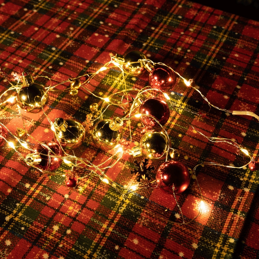 Aigostar - Catena di luci natalizia a LED 20xLED/3xAA 2m bianco caldo