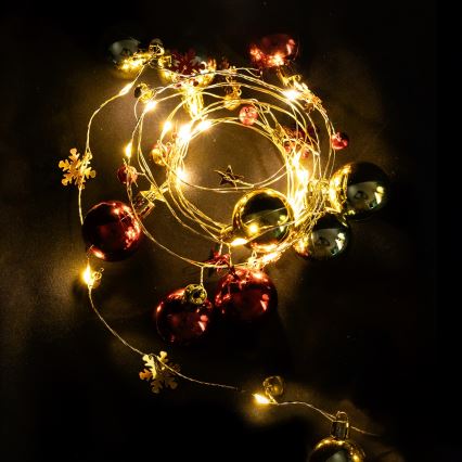 Aigostar - Catena di luci natalizia a LED 20xLED/3xAA 2m bianco caldo