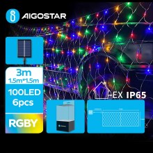 Aigostar - Catena di Natale solare a LED 100xLED/8 funzioni 4,5x1,5m IP65 multicolore