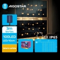 Aigostar - Catena di Natale solare a LED 100xLED/8 funzioni 4x1m IP65 bianco caldo 800 mAh