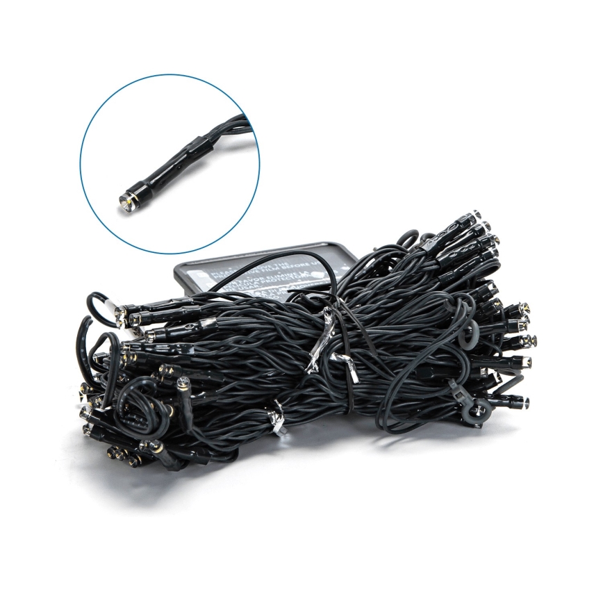 Aigostar - Catena di Natale solare a LED 100xLED/8 funzioni 4x1m IP65 bianco caldo 800 mAh