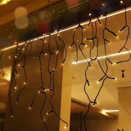 Aigostar - Catena di Natale solare a LED 100xLED/8 funzioni 8x0,6m 800 mAh IP65 bianco caldo