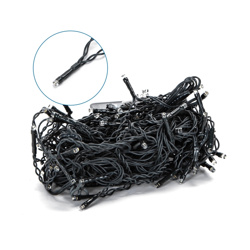 Aigostar - Catena di Natale solare a LED 100xLED/8 funzioni 8x0,6m 800 mAh IP65 bianco caldo