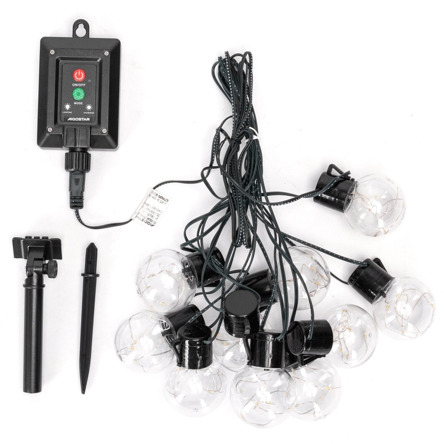 Aigostar - Catena di Natale solare a LED 10xLED/8 funzioni 6,5m IP65 500 mAh multicolore
