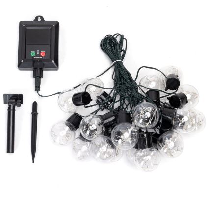 Aigostar - Catena di Natale solare a LED 20xLED/8 funzioni 11,5m IP65 bianco caldo