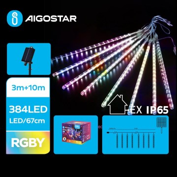 Aigostar - Catena di Natale solare a LED 384xLED/13m IP65 multicolore