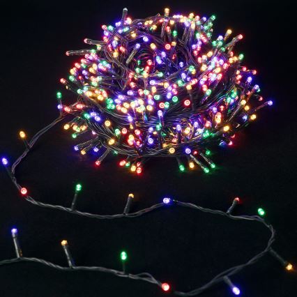 Aigostar - Catena luminosa LED da esterno, 100 LED, 8 funzioni, alimentazione 3x AA, 5,3 m, IP44, multicolore