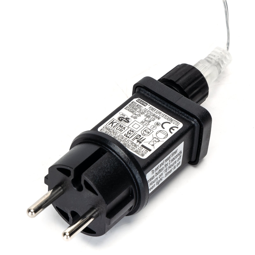 Aigostar - Catena LED da esterno 50 LED, 8 funzioni, 8 m, IP44, bianco caldo