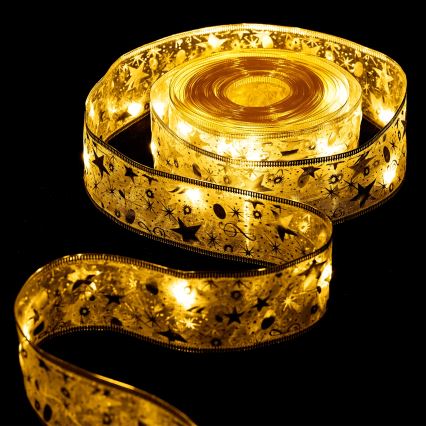 Aigostar - Catena luminosa natalizia a LED 100xLED/3xAA 10 m, luce bianca calda, filo dorato