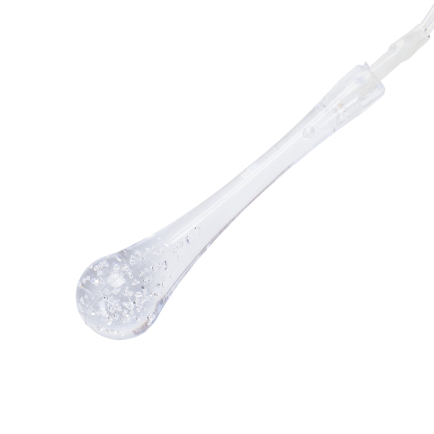 Aigostar - Catena luminosa natalizia LED da esterno, 100 LED, 8 funzioni, 3xAA, 10 m, IP44, bianco caldo, lampadine a goccia