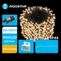 Aigostar - Catena LED natalizia da esterno 1000xLED/8 funzioni 53m IP44 bianco caldo