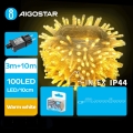 Aigostar - Catena LED natalizia da esterno 100xLED/8 funzioni 13m IP44 bianco caldo