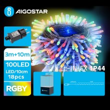 Aigostar - Catena LED natalizia da esterno 100xLED/8 funzioni 13m IP44 multicolore