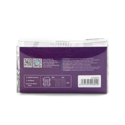 Aigostar - Catena LED natalizia da esterno 100xLED/8 funzioni 3xAA 4x1m IP44 multicolore