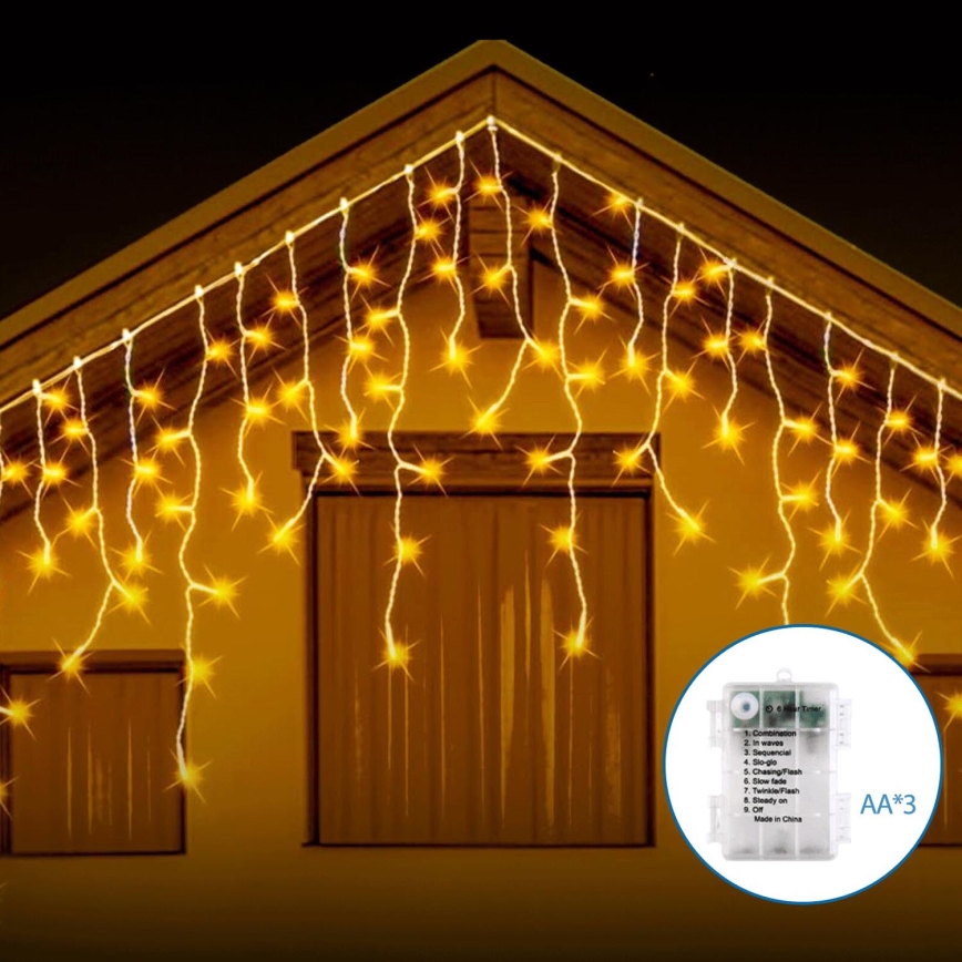 Aigostar - Catena LED natalizia da esterno 200xLED/8 funzioni 13x0,6m IP44 bianco caldo