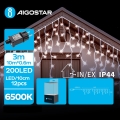 Aigostar - Catena LED natalizia da esterno 200xLED/8 funzioni 13x0,6m IP44 bianco freddo