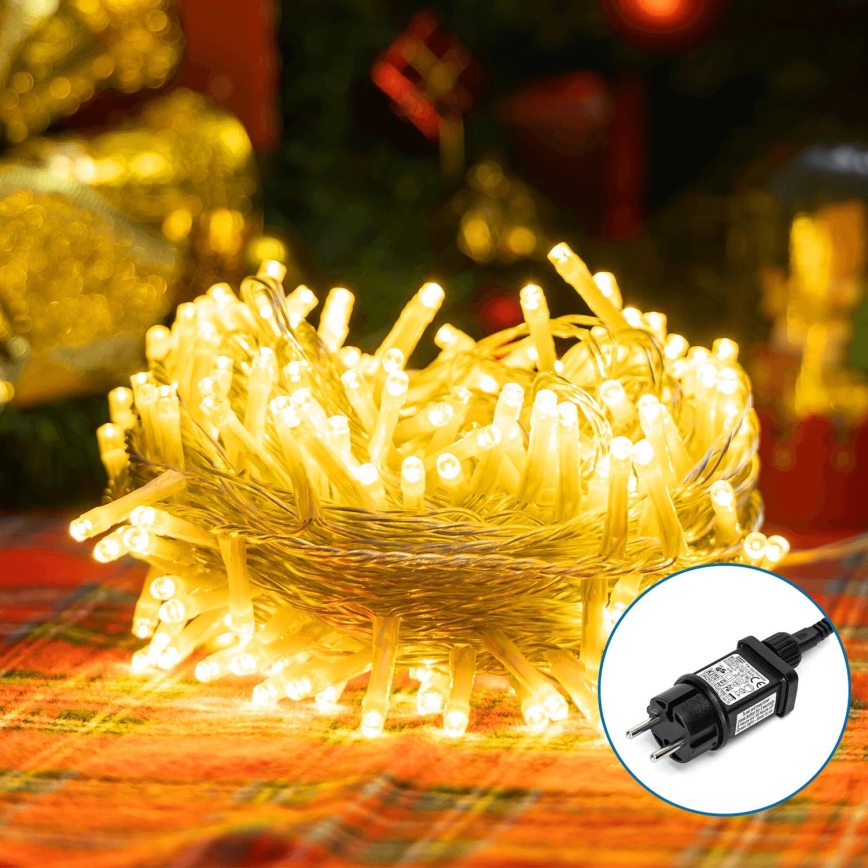 Aigostar - Catena LED natalizia da esterno 200xLED/8 funzioni 23m IP44 bianco caldo