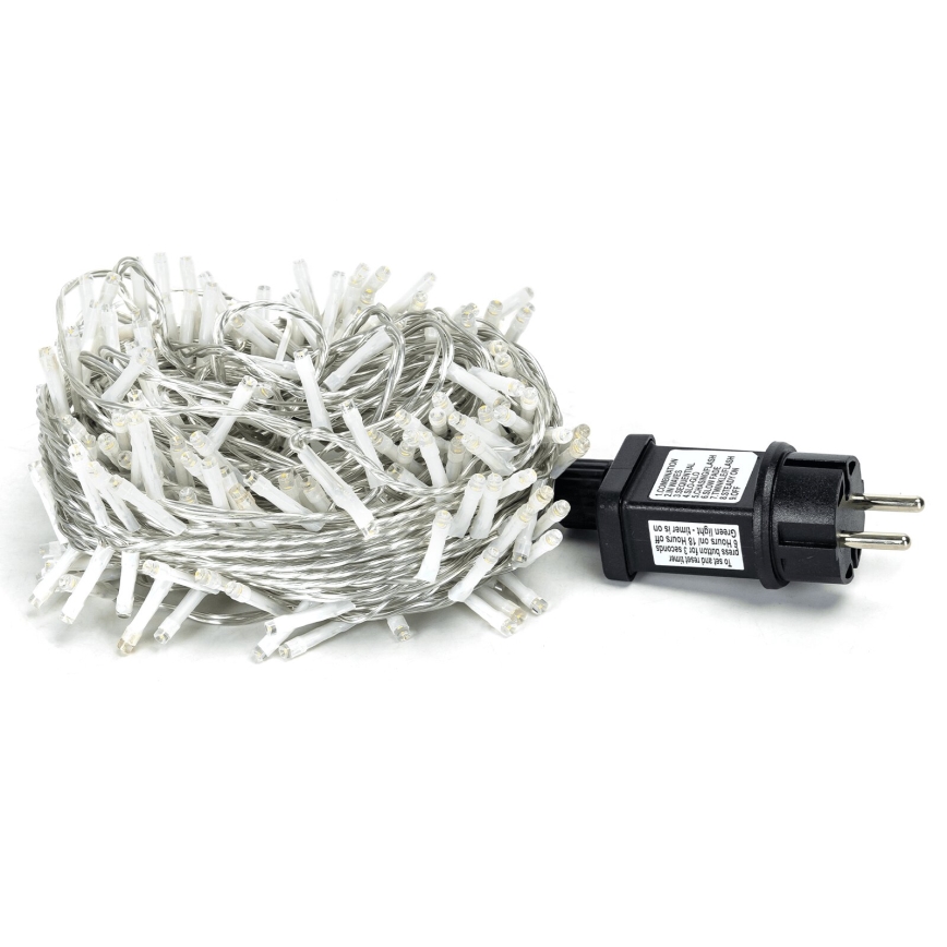 Aigostar - Catena LED natalizia da esterno 200xLED/8 funzioni 23m IP44 bianco caldo