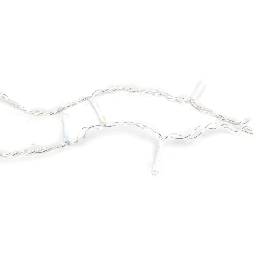 Aigostar-Catena LED natalizia da esterno 200xLED/8 funzioni 3xAA 6x1,5m IP44 bianco caldo
