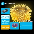 Aigostar - Catena LED natalizia da esterno 300xLED/8 funzioni 33m IP44 bianco caldo