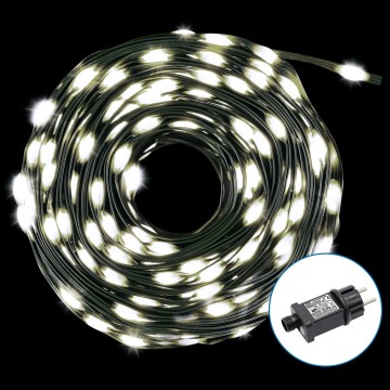 Aigostar - Catena LED natalizia da esterno 300xLED/8 funzioni 33m IP44 bianco freddo
