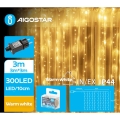Aigostar - Catena LED natalizia da esterno 300xLED/8 funzioni 6x3m IP44 bianco caldo