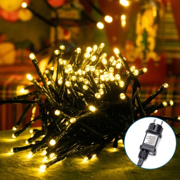 Aigostar - Catena LED natalizia da esterno 600xLED/8 funzioni 18m IP44 bianco caldo
