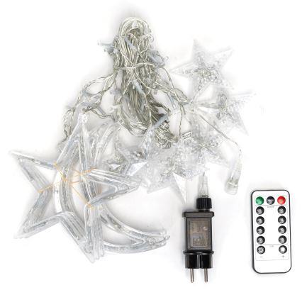 Aigostar - Catena luminosa natalizia LED da esterno 120xLED/6W/230V/8 funzioni 3x0,6m IP44 bianco caldo + telecomando