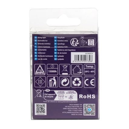 Aigostar - Catena LED per esterni 50xLED/8 funzioni 3xAA 5,3 m IP44 bianco caldo