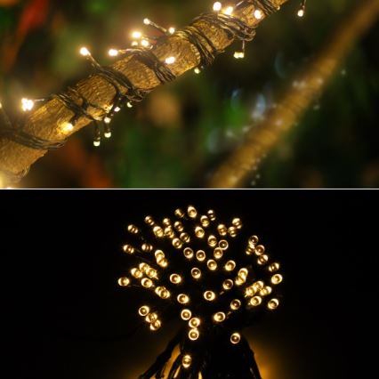 Aigostar - Catena LED solare 100xLED/12m 300 mAh IP65 bianco caldo