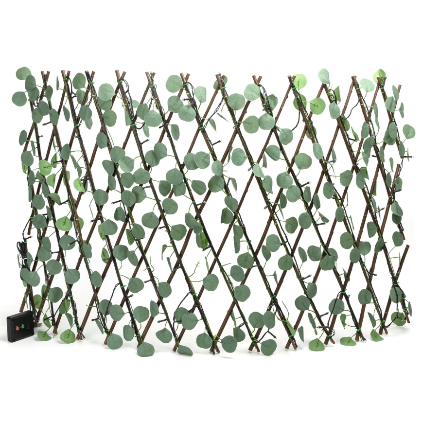 Aigostar - Catena LED solare 102xLED/2x0,7m IP65 bianco caldo eucalipto