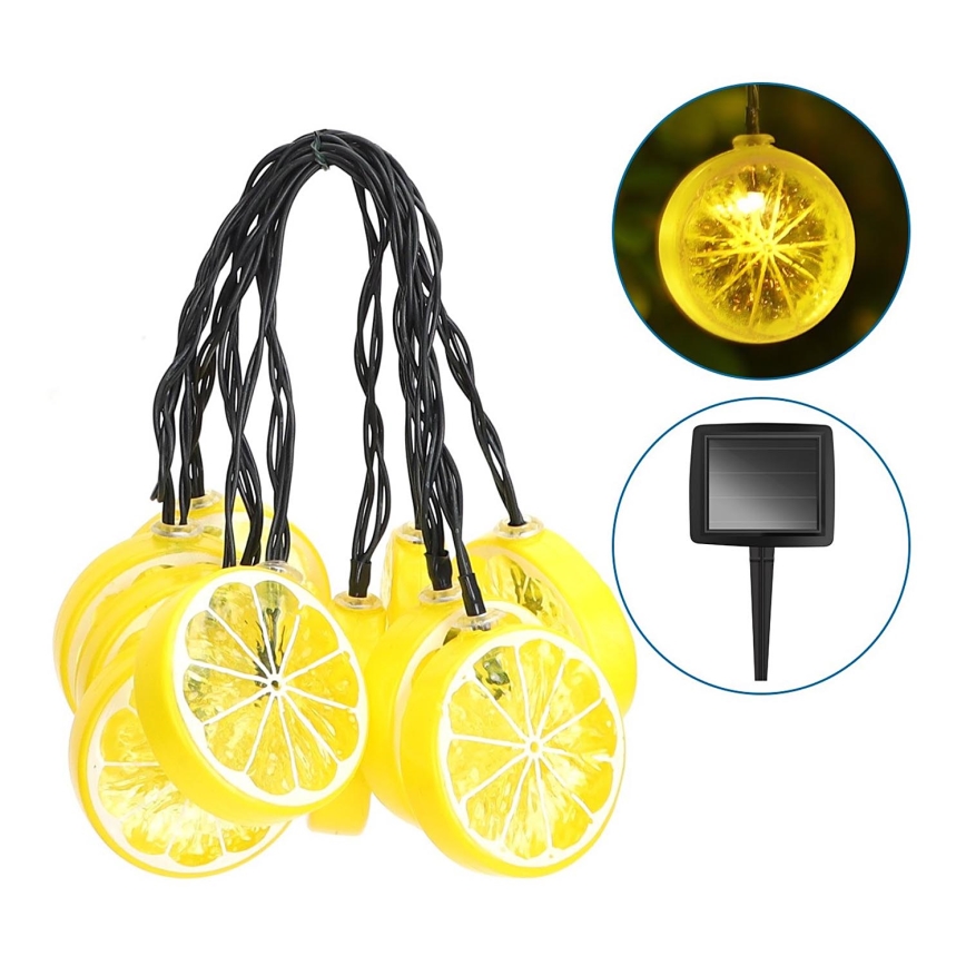 Aigostar - Catena LED solare 10xLED/3,8m IP44 600 mAh bianco caldo