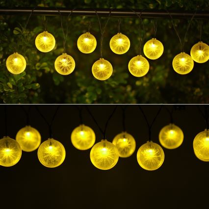Aigostar - Catena LED solare 10xLED/3,8m IP44 600 mAh bianco caldo