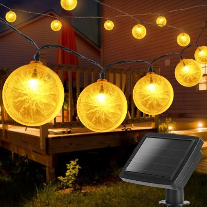 Aigostar - Catena LED solare 10xLED/3,8m IP44 600 mAh bianco caldo